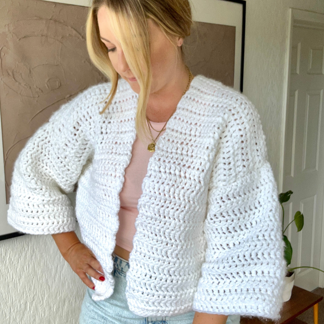 Olivia Crochet cardigan pattern - beginner friendly crochet pattern - digital download