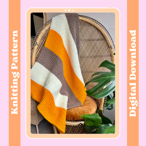 stripe blanket knitting pattern