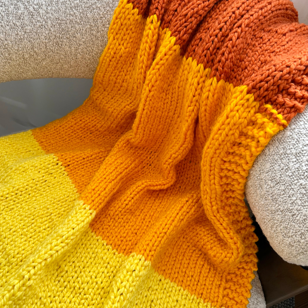 Triple Block Blanket Knitting pattern | digital download knitting pattern | beginner friendly blanket pattern