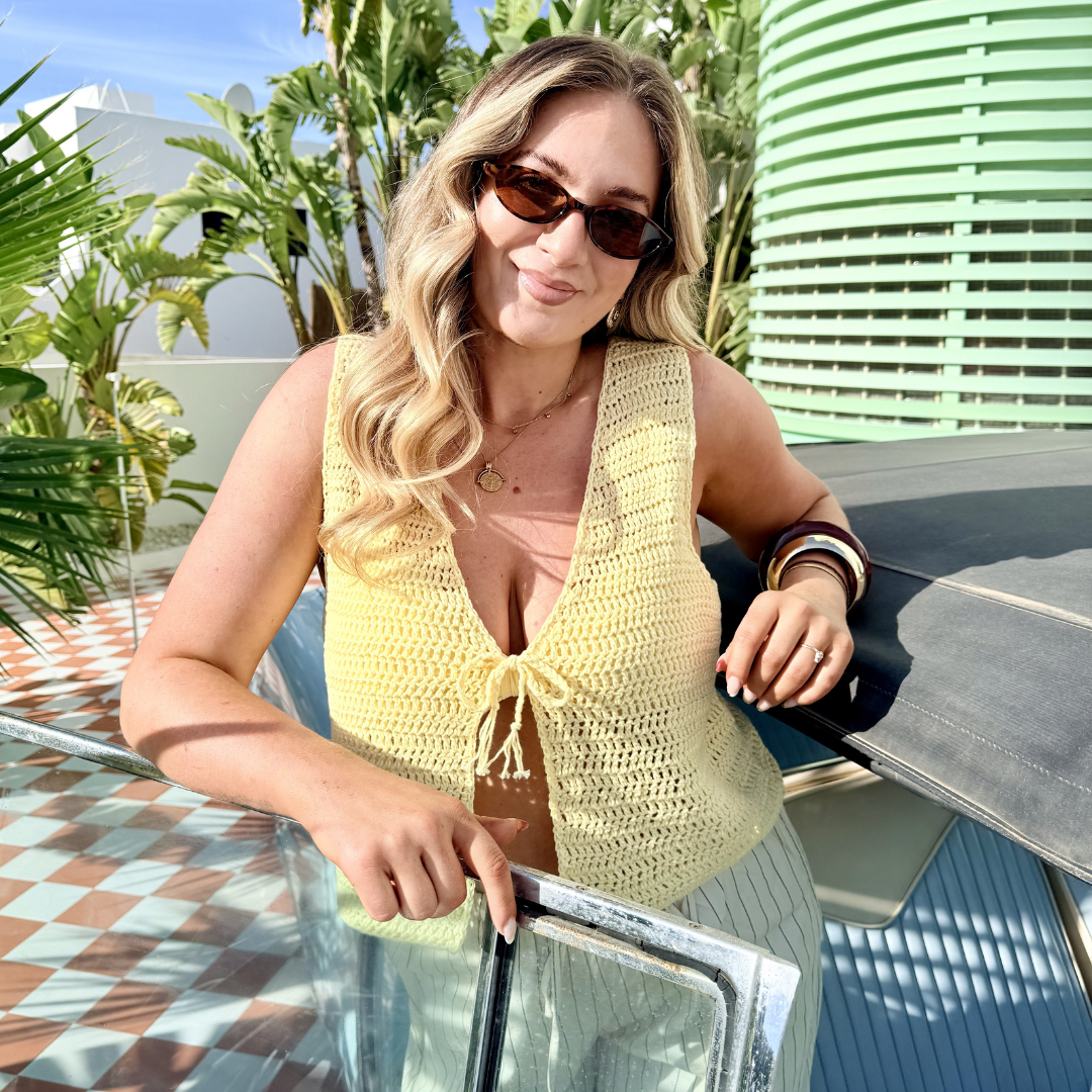 Dani tie front top crochet kit | summer crochet kit | beginner friendly crochet kit