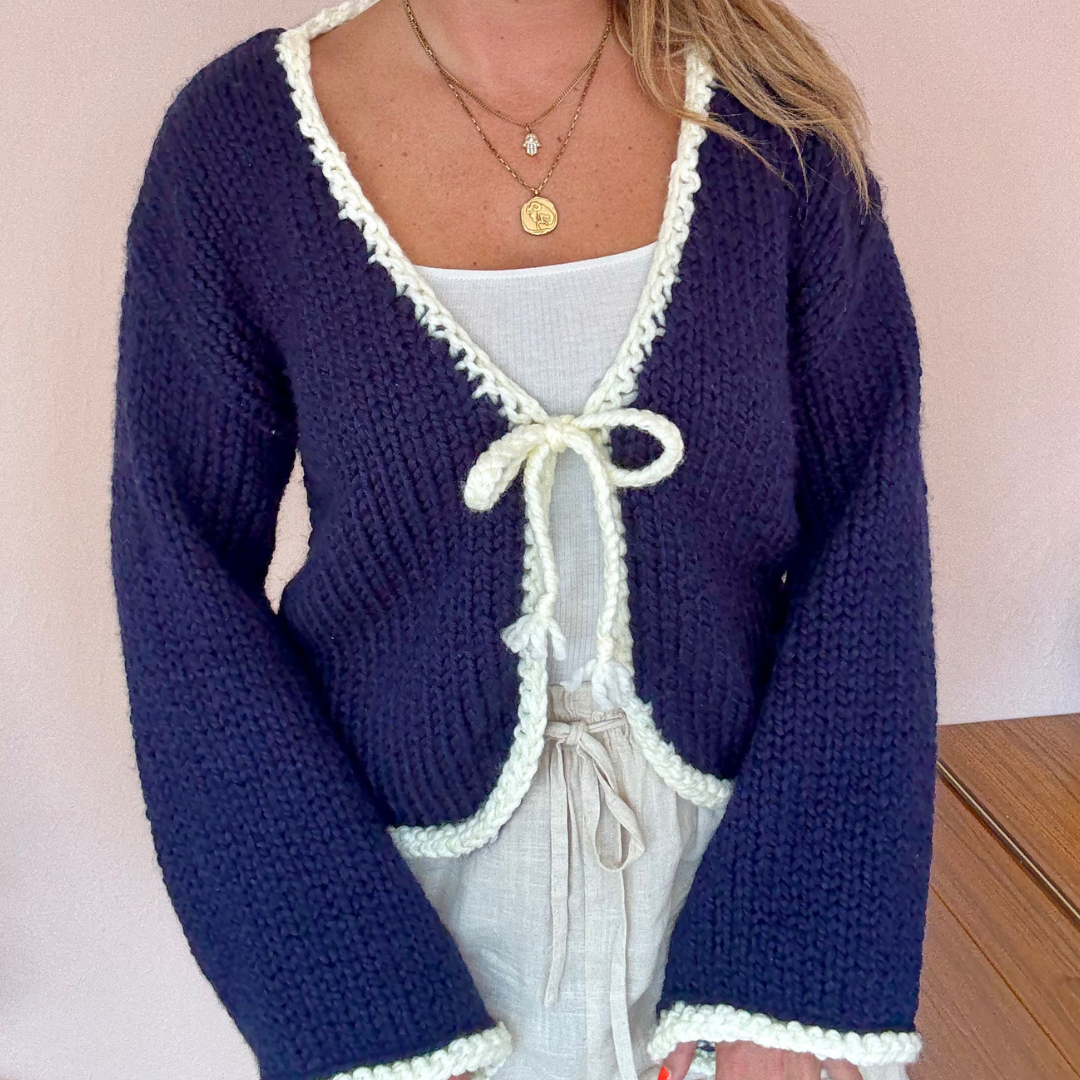 Katie Cardigan Knitting Pattern | confident beginner knit patten | digital download knitting pattern | chunky cardigan