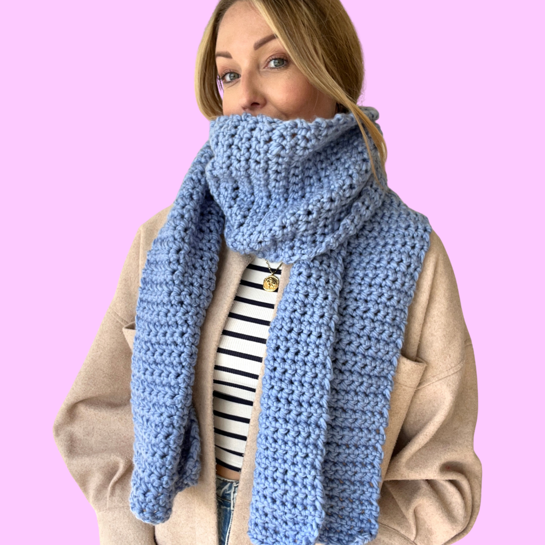beginner crochet scarf kit - learn how to crochet