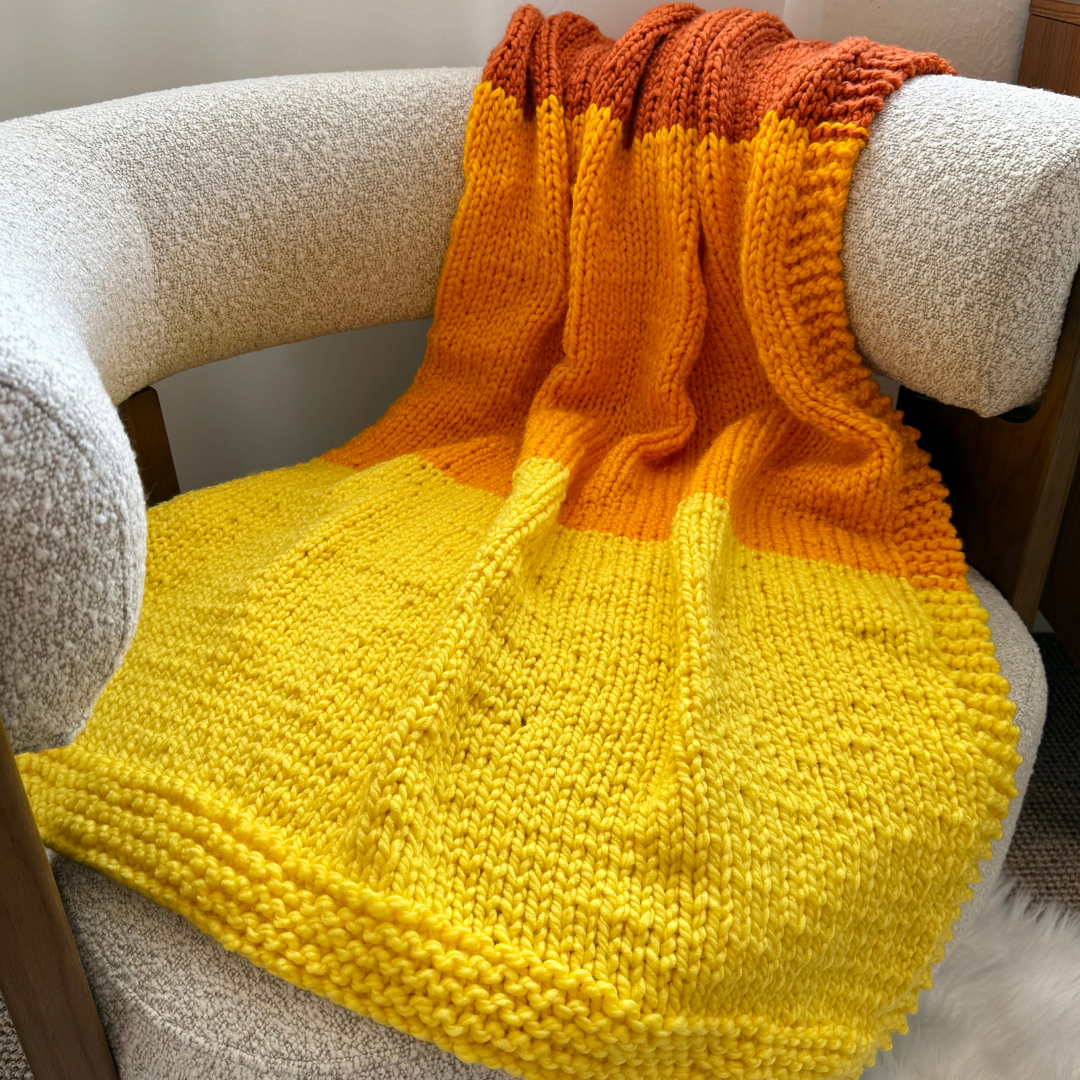 Triple Block Blanket Knitting pattern | digital download knitting pattern | beginner friendly blanket pattern
