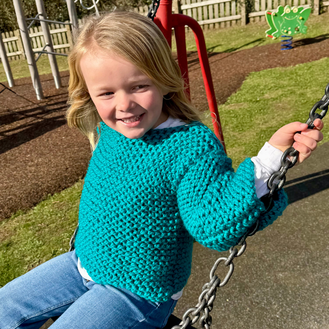 Mini jumper knitting pattern | digital knitting pattern | Childs jumper knit pattern | easy kids sweater