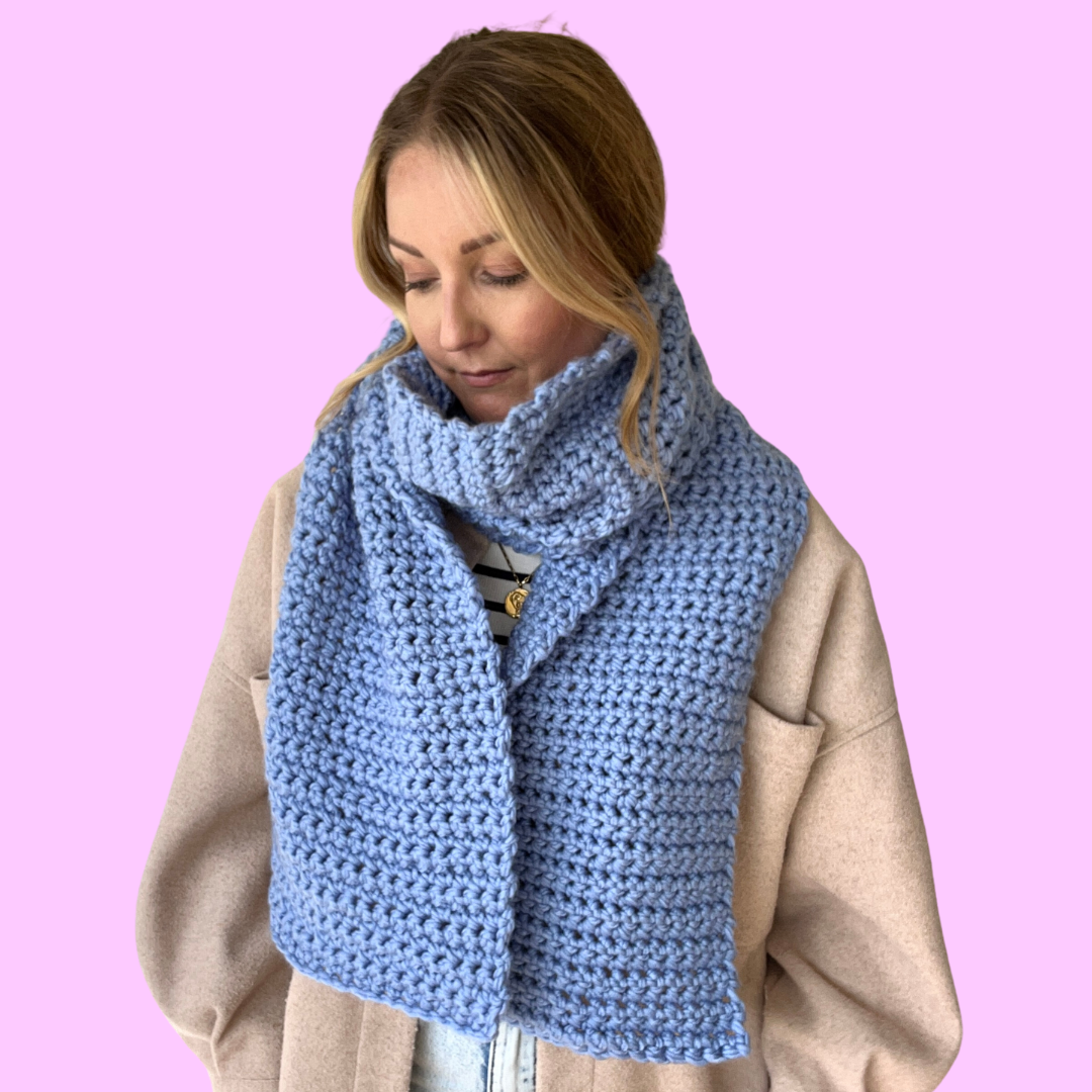 beginner crochet scarf kit - learn how to crochet