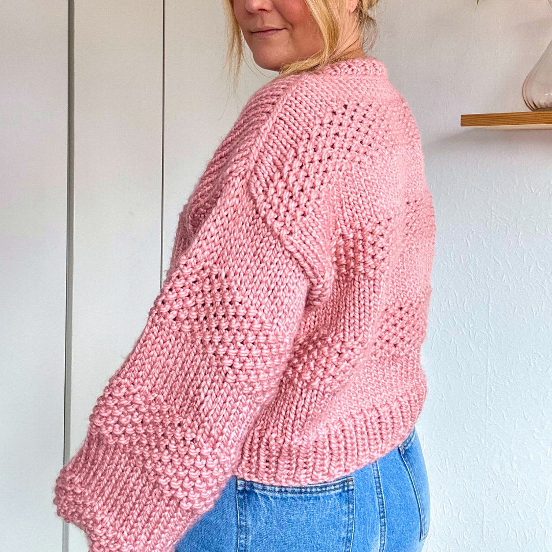 seed stitch chunky jumper knitting kit - confident beginner level