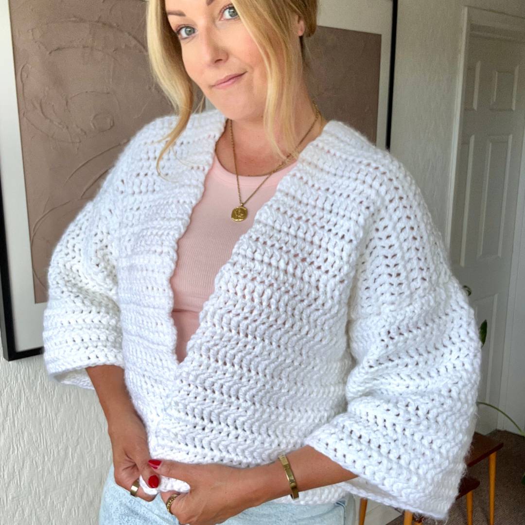 Olivia Crochet cardigan pattern - beginner friendly crochet pattern - digital download