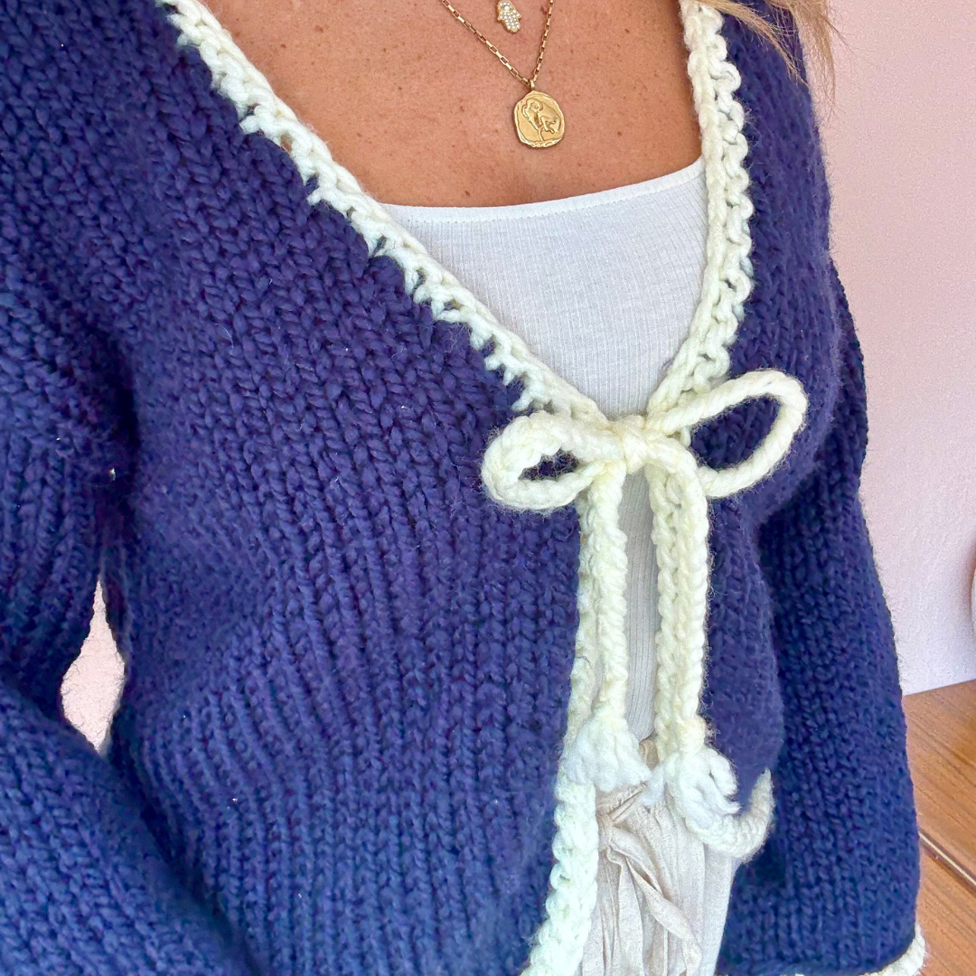 Katie Cardigan Knitting Pattern | confident beginner knit patten | digital download knitting pattern | chunky cardigan