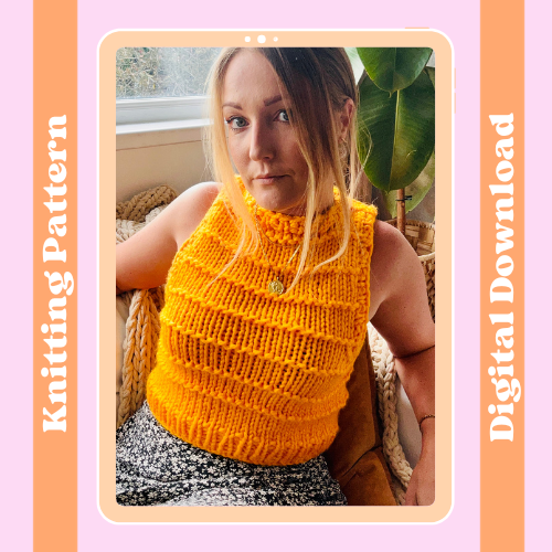 Sweater vest knitting pattern | chunky vest knitting pattern | digital download knitting pattern