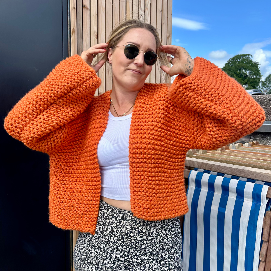 Beginner Cardigan Knitting Kit | easy cardigan kit | beginner friendly | super chunky cardigan kit