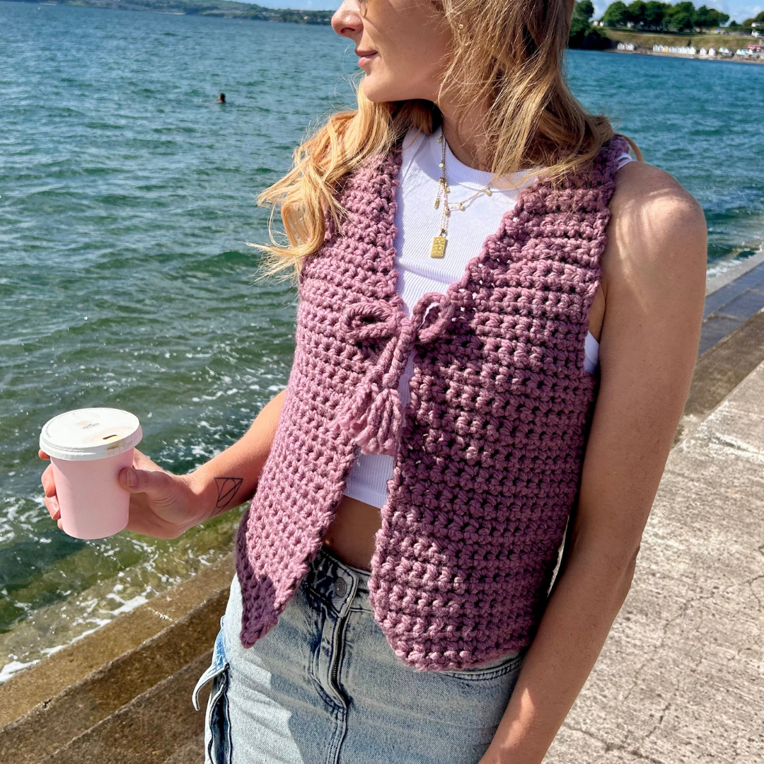 Tessa tie front crochet top pattern - beginner friendly digital crochet pattern