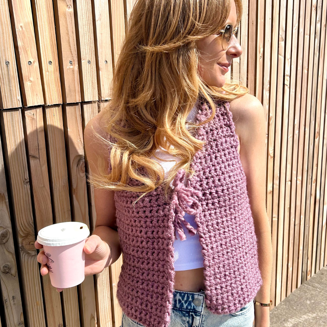 Tessa tie front crochet top pattern - beginner friendly digital crochet pattern