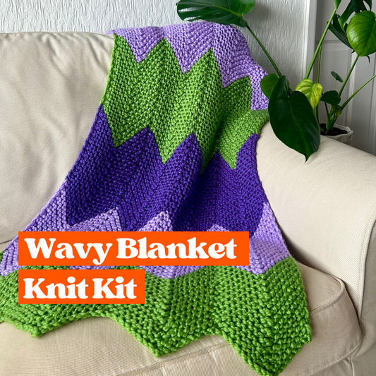 chunky knit wavy blanket knitting kit