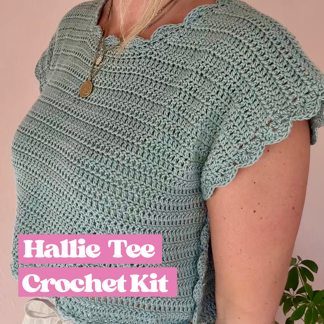 Summer crochet top | Cropped Crochet Tee | Hallie Tee | Beginner Crochet Kit