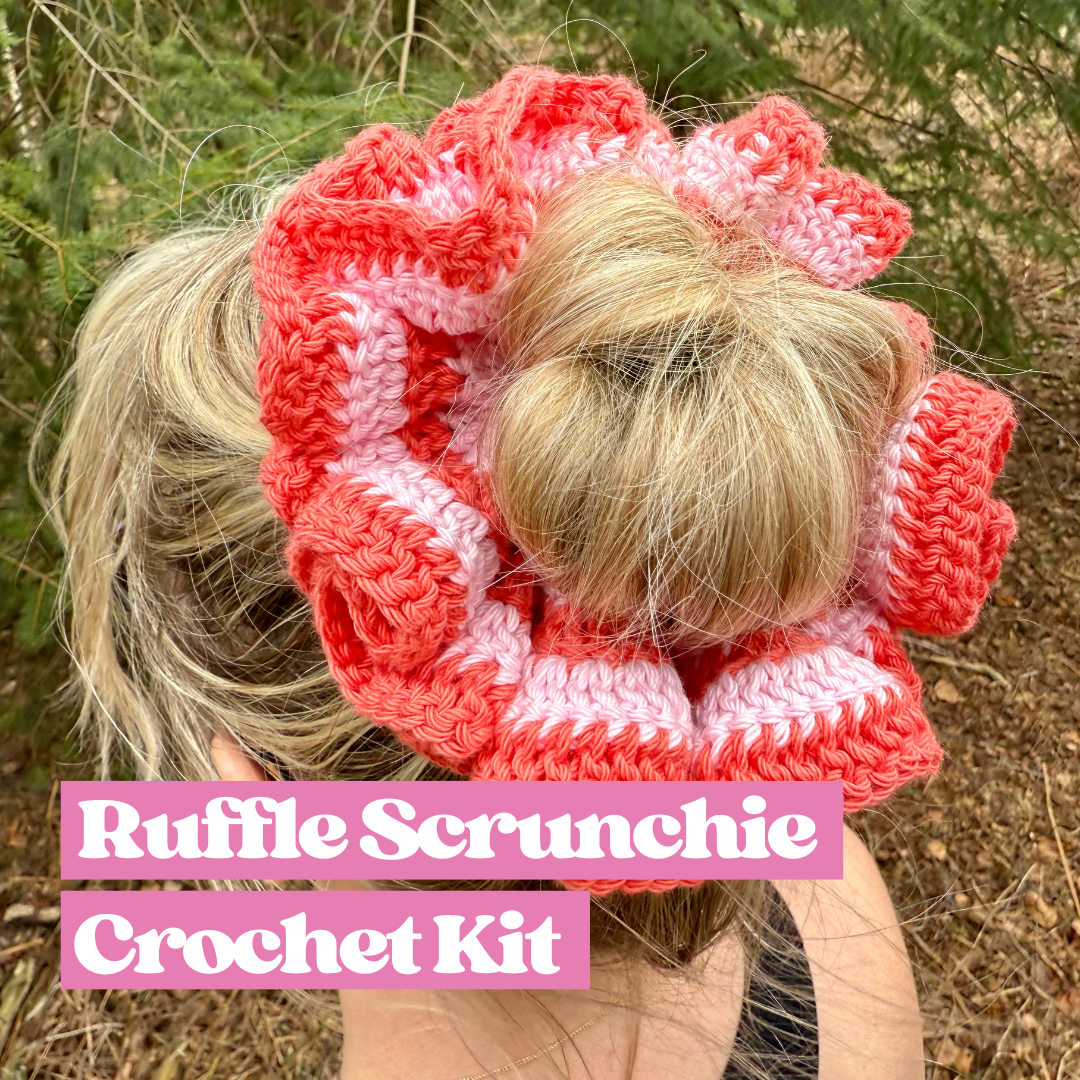 crochet kit | ruffle scrunchie | beginner friendly | summer crochet project