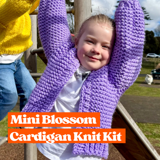 Mini Cardigan knit kit | kids cardigan knitting kit | toddler cardigan | easy knit kit