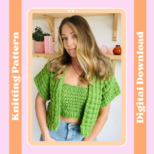 waffle stitch cardigan and top knitting pattern