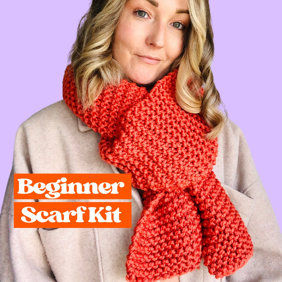 beginner scarf knit kit