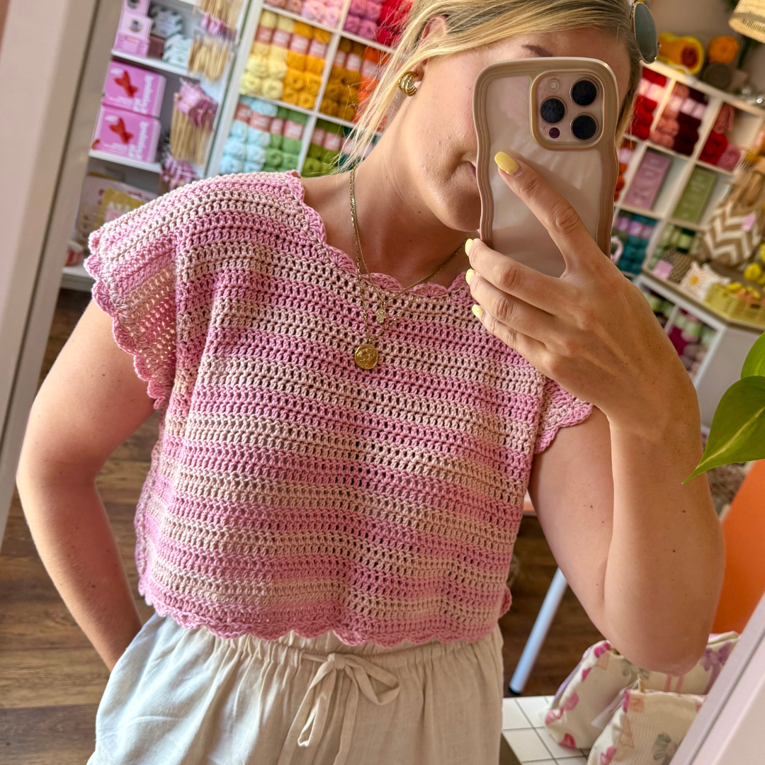 Summer crochet tee pattern | digital crochet pattern | beginner friendly crochet