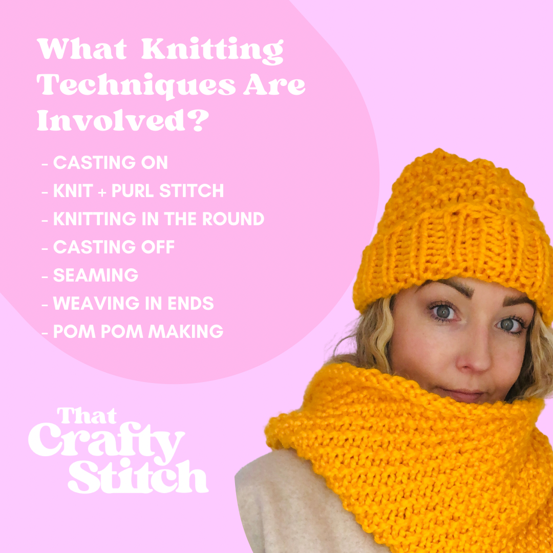 snood and hat knit kit