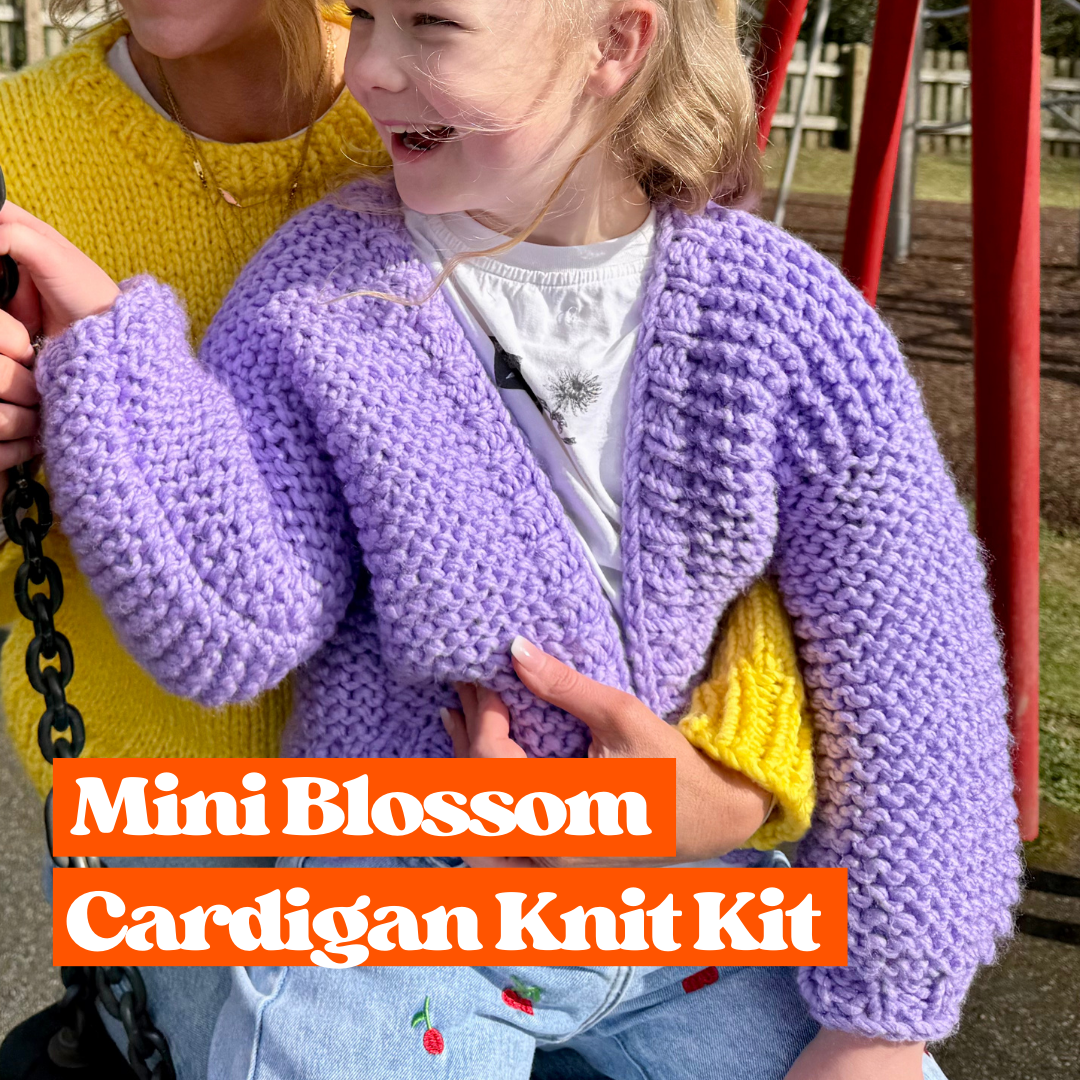 Mini Cardigan knit kit | kids cardigan knitting kit | toddler cardigan | easy knit kit