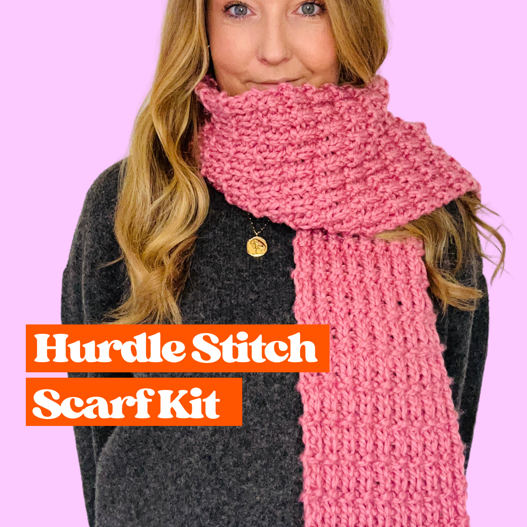 beginner friendly scarf knit kit