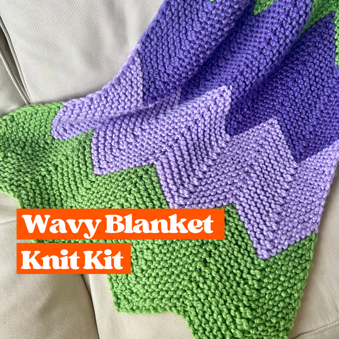 chunky knit wavy blanket knitting kit