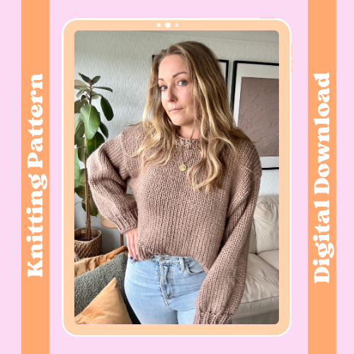 easy chunky jumper knitting pattern | beginner friendly jumper knitting pattern | digital download