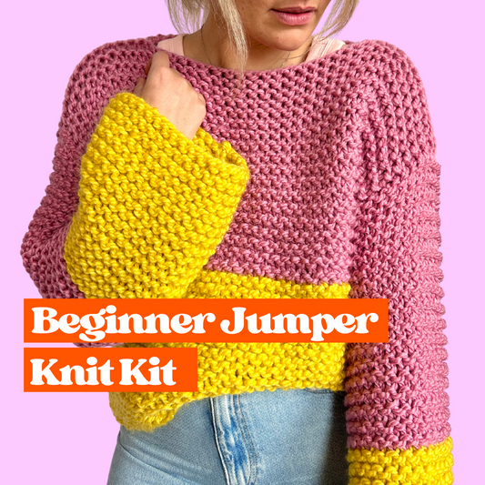 easy beginner jumper knitting kit