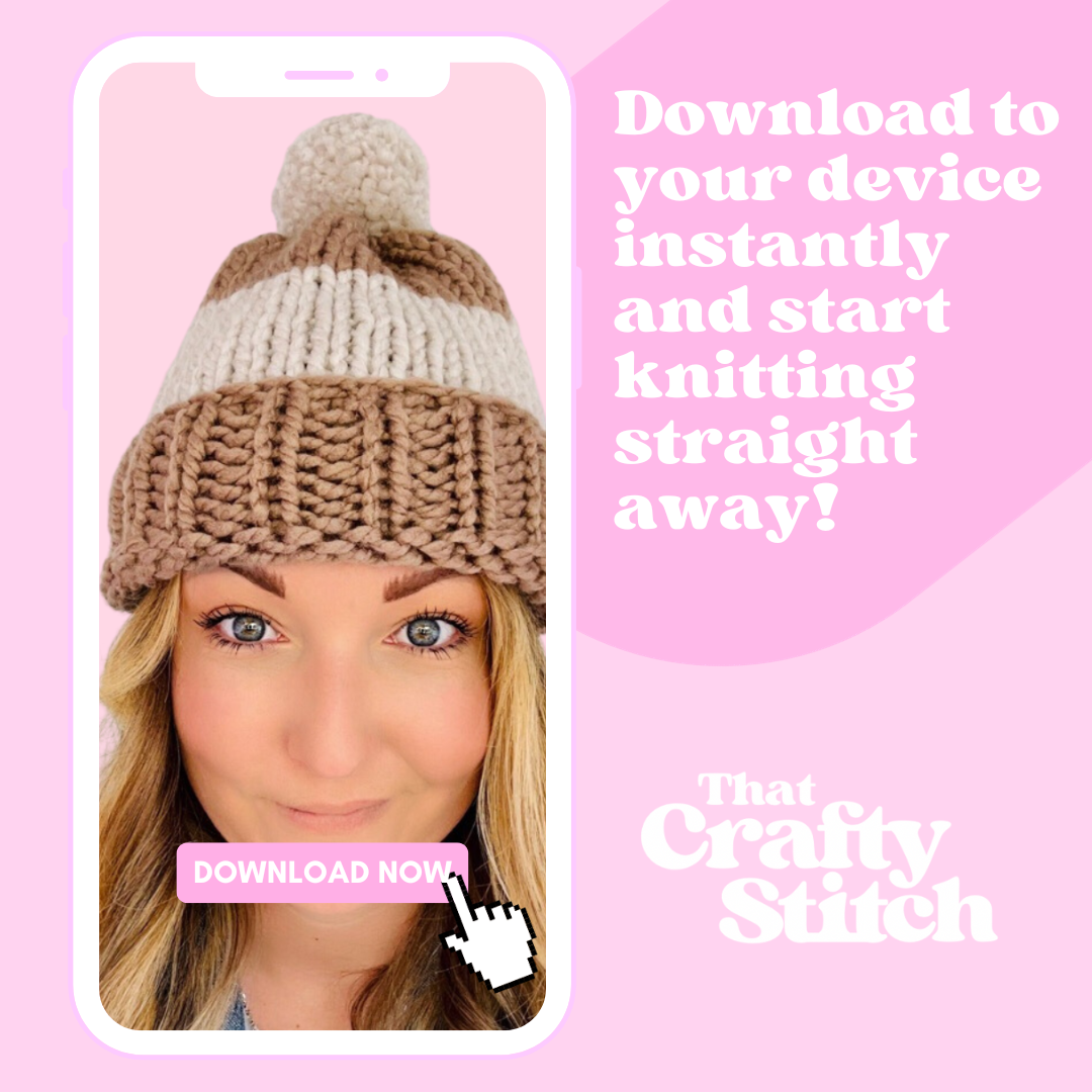 stripe bobble hat knitting pattern