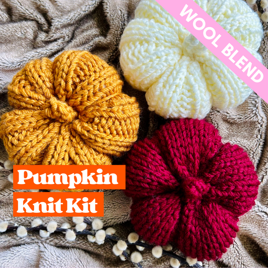 KNITTING KIT - Pumpkins - Wool Blend