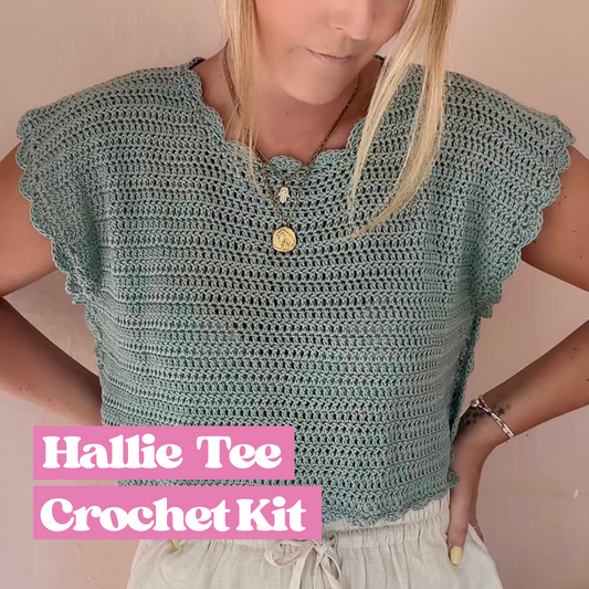 Summer crochet top | Cropped Crochet Tee | Hallie Tee | Beginner Crochet Kit