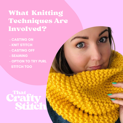 beginner friendly snood knitting kit