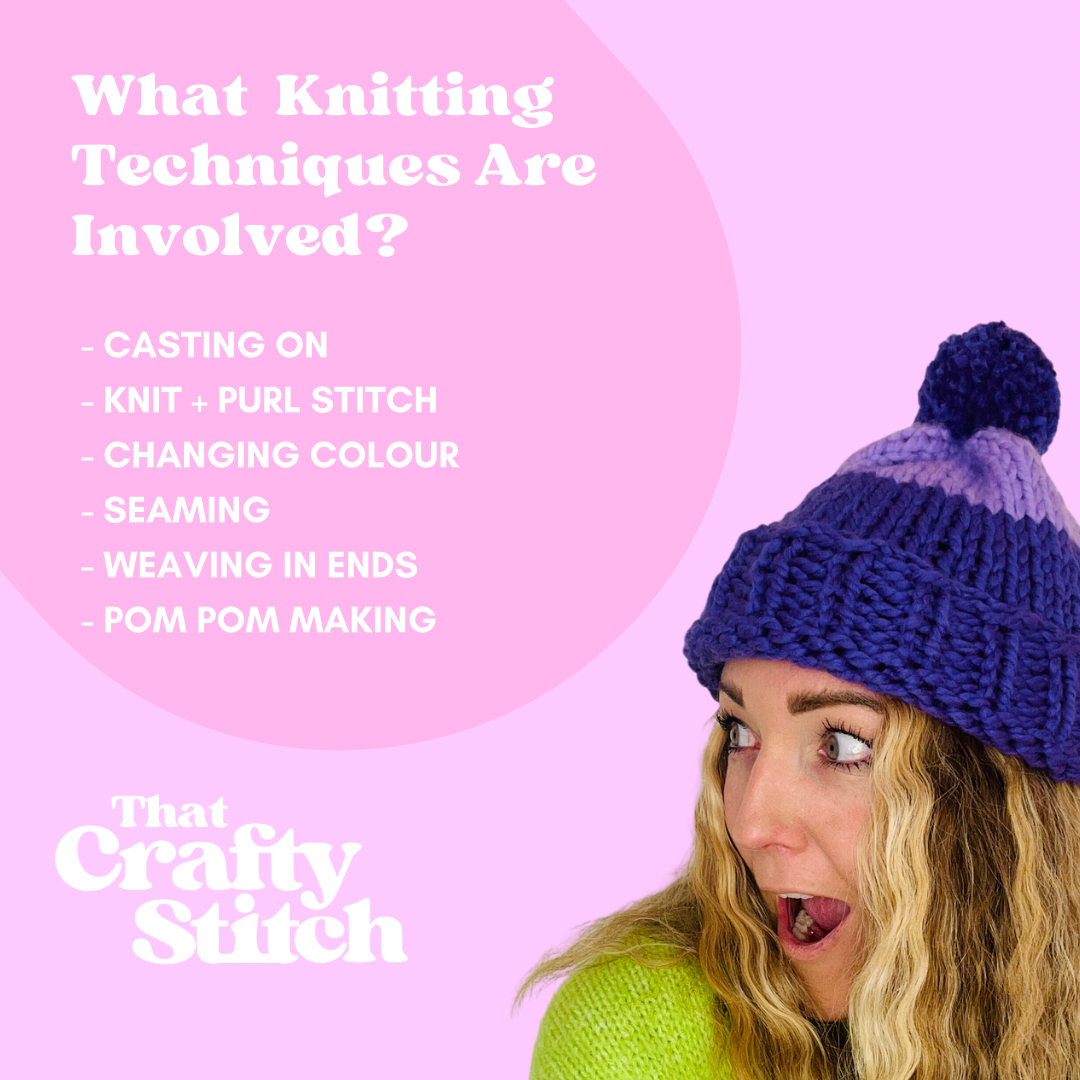 bestie bobble hat knit kit