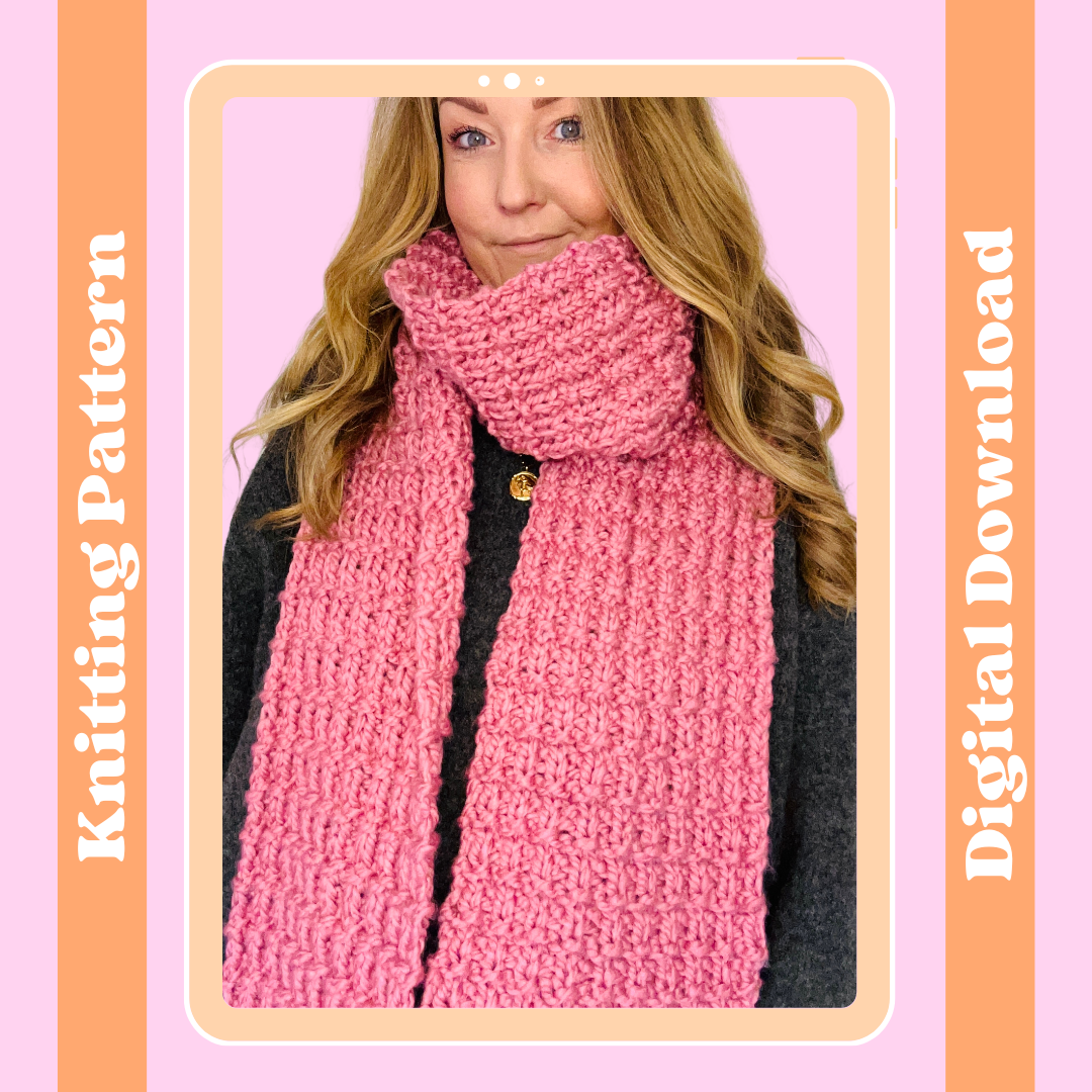 Hurdle scarf digital knitting pattern