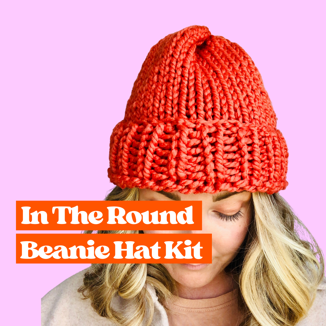 KNITTING KIT In The Round Beanie Hat Beginner Friendly That