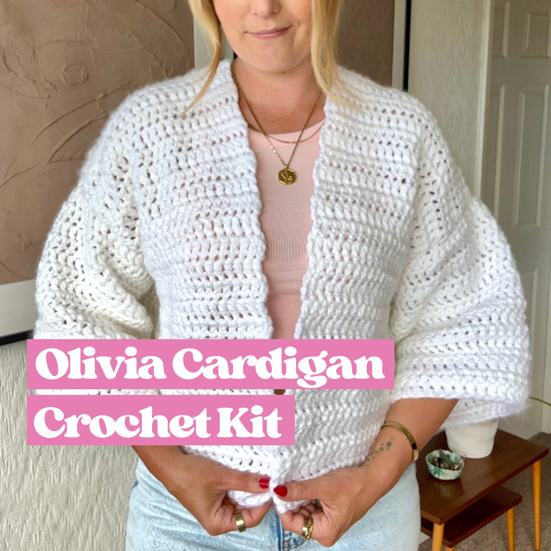 The Olivia Cardigan Kit - Learn how to crochet - beginner crochet kit
