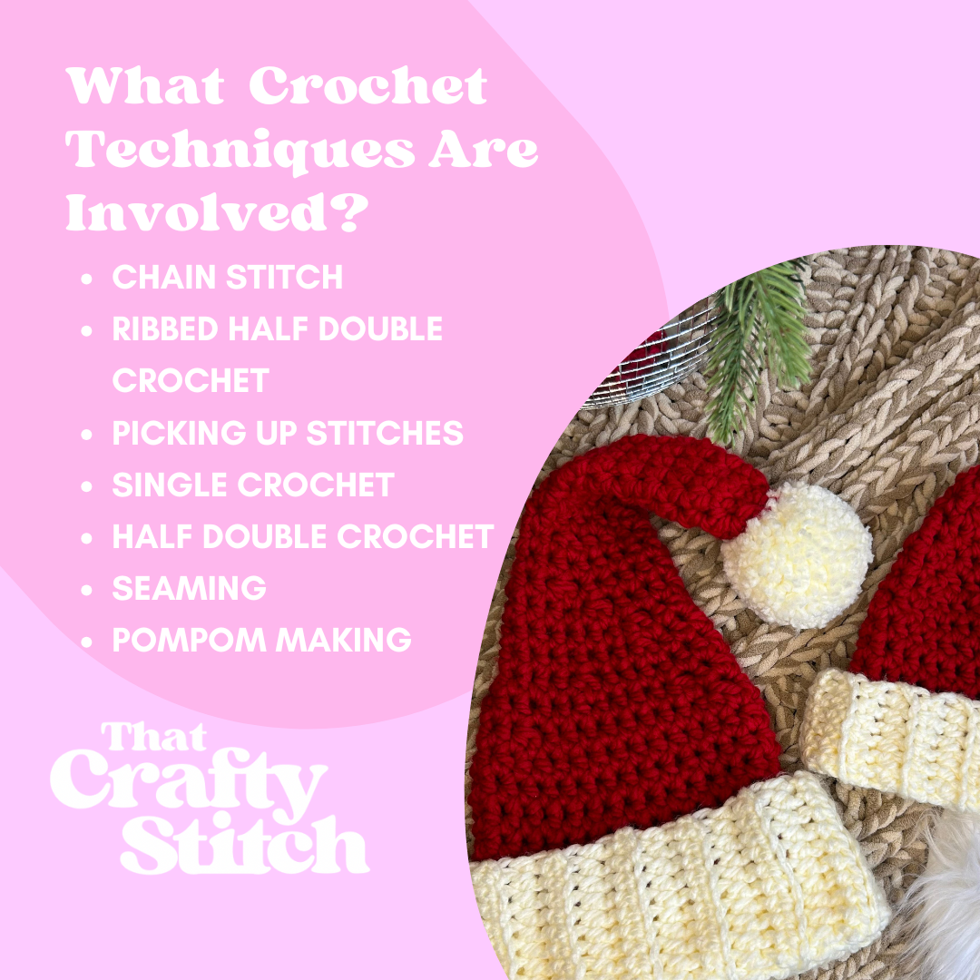 Santa hat crochet pattern | chunky santa hat - crochet