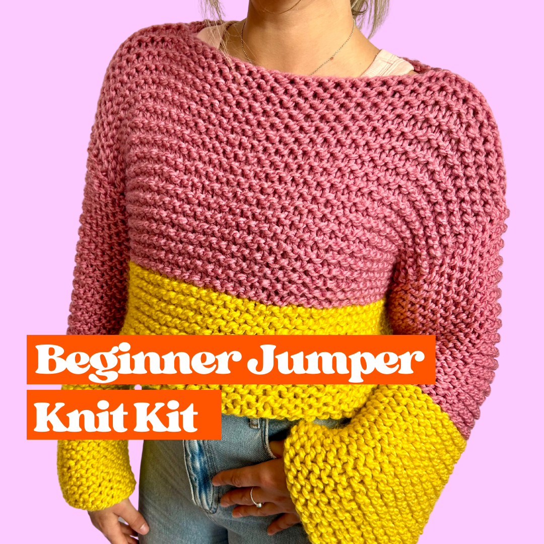 easy beginner jumper knitting kit
