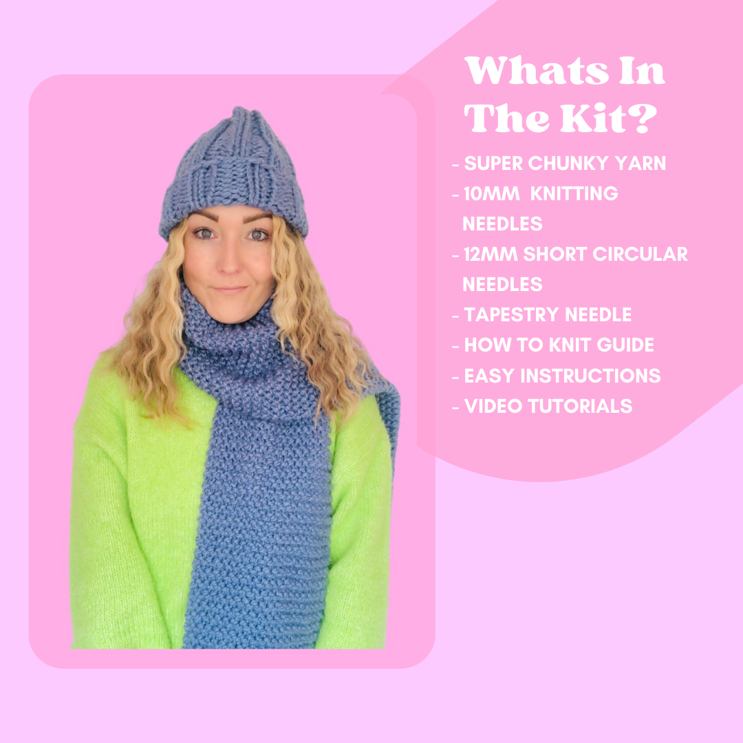 scarf and hat knit kit