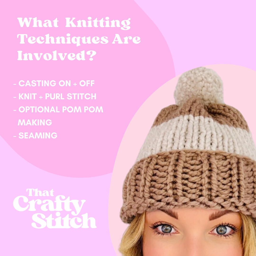 stripe hat knitting pattern