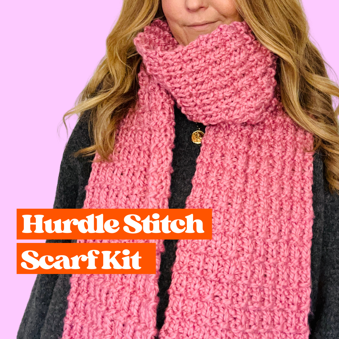 beginner friendly scarf knit kit