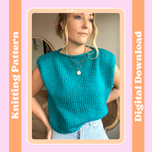 sweater vest knitting pattern | easy chunky sweater vest pattern | digital download