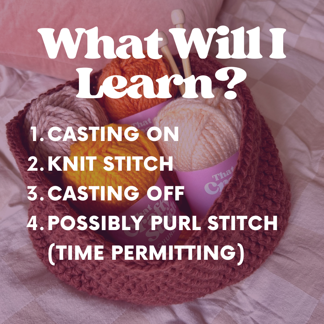 Learn To Knit Workshop - Tuesday 11th November 6pm-8pm