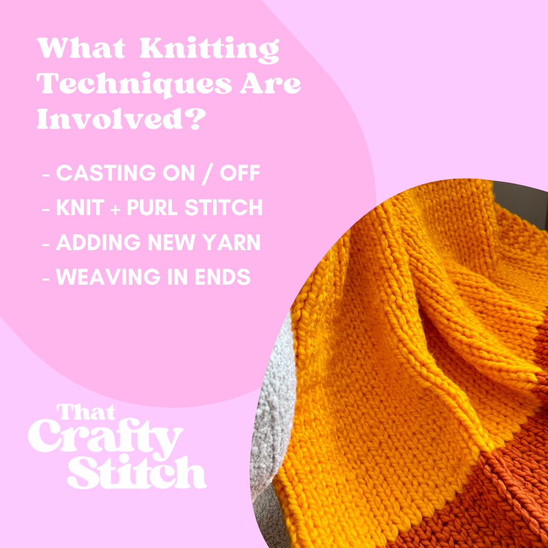 Triple Block Blanket Knitting pattern | digital download knitting pattern | beginner friendly blanket pattern