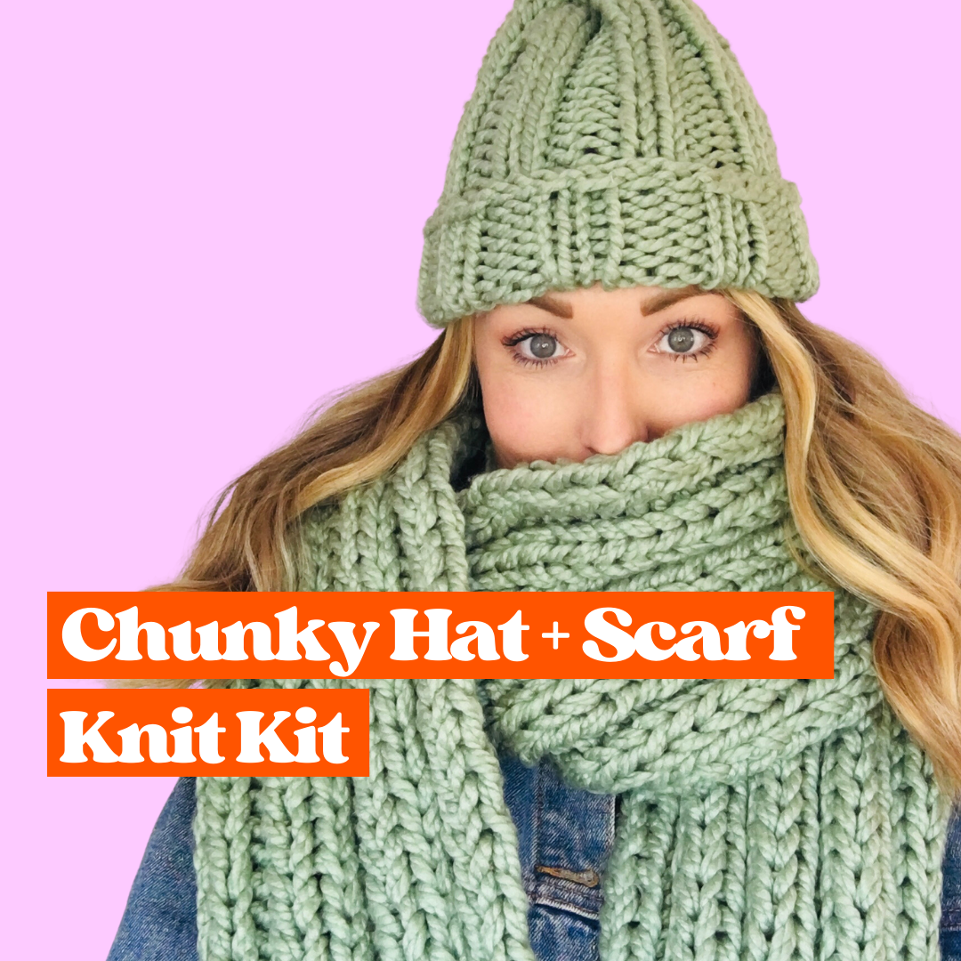 KNITTING KIT - Matching Scarf and Hat - Beginner Friendly – That Crafty  Stitch