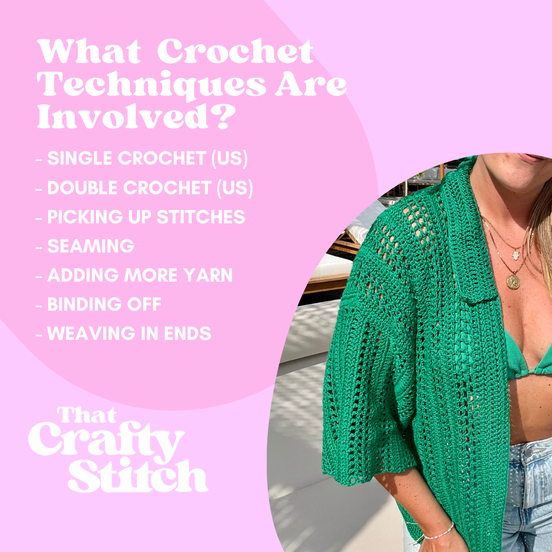 Summer crochet shirt pattern | digital crochet pattern | confident beginner crochet project | Capri Crochet Shirt Pattern