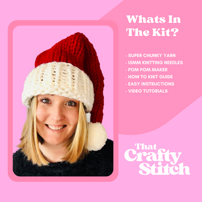Santa hat knit kit