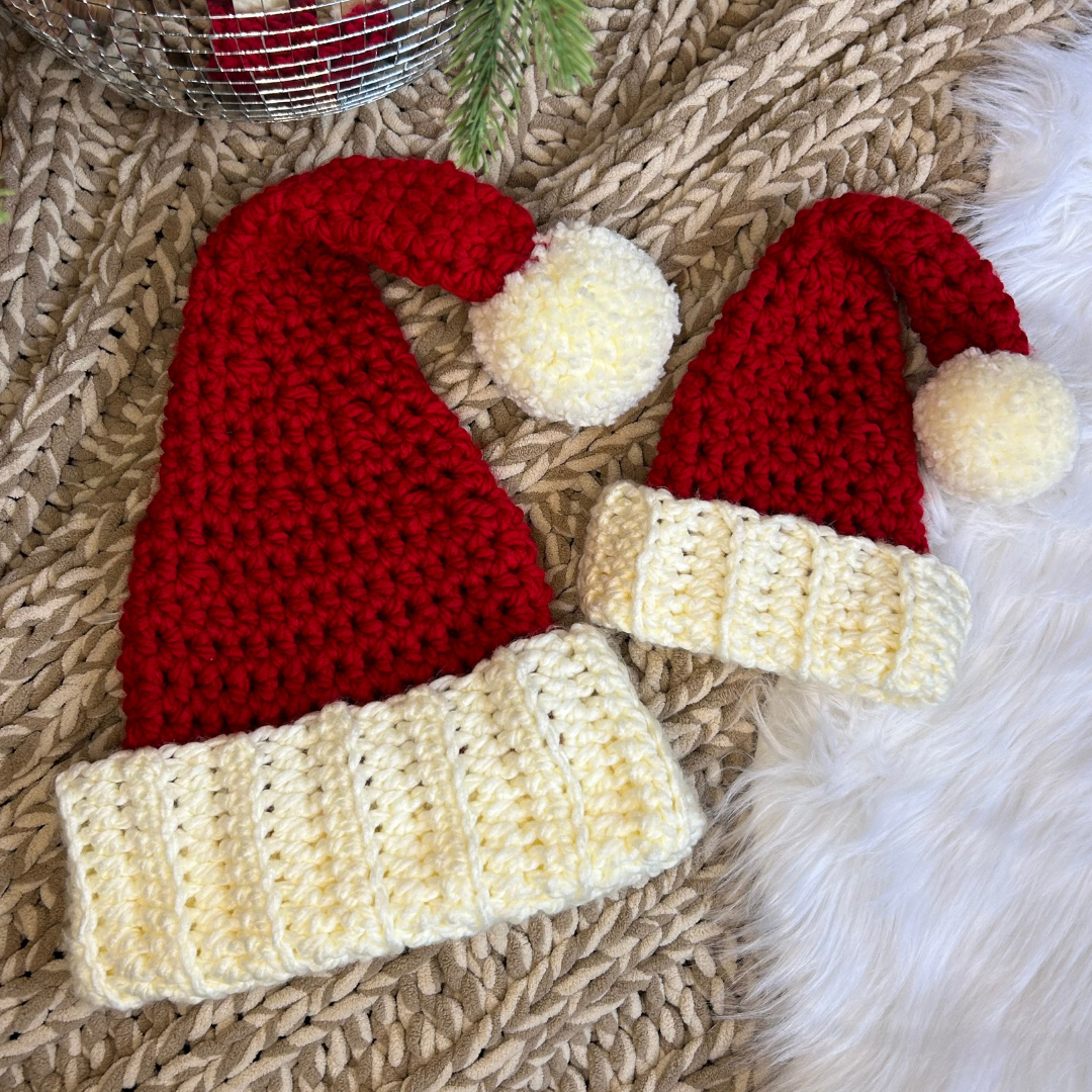Santa hat crochet pattern | chunky santa hat - crochet