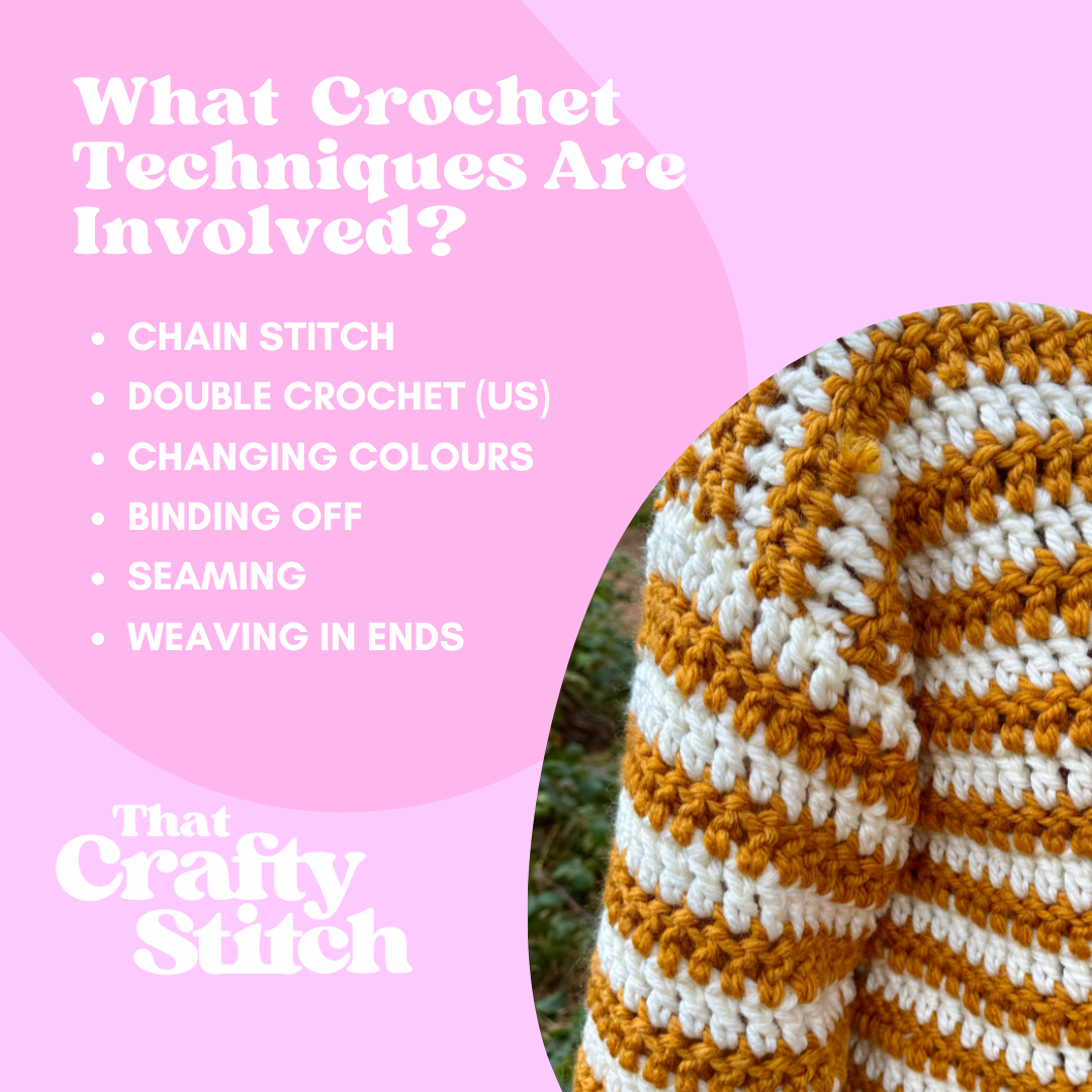 Stripe Laura jumper | beginner friendly crochet jumper | chunky stripe crochet sweater